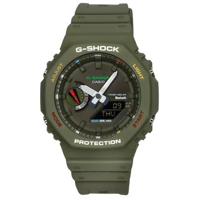 Аналоговый цифровой смартфон G-Shock с Bluetooth, зеленый циферблат, солнечные часы GA-B2100FC-3A, 200 м, мужские часы