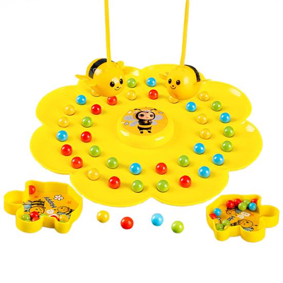 Magnetic Bee Bean Picking Game with Headband Color Cognition Kids Parents