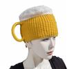 Knitted 3D Beer Cup Hats Unisex Pullover Cap New Hairline Beanies Valentine's Year Presents