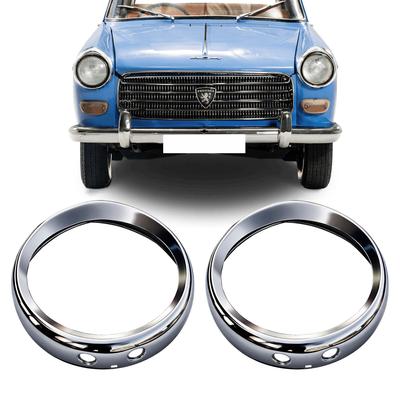 Декоративная внешняя окантовка фары Подходит для Peugeot 404 Хромированное металлическое кольцо-окантовка фары – Запасная пара крепежного кольца фары