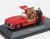 Schuco Scale 300SL 1954 Red with Ski Figure 1/43 Mercedes-Benz (W198)