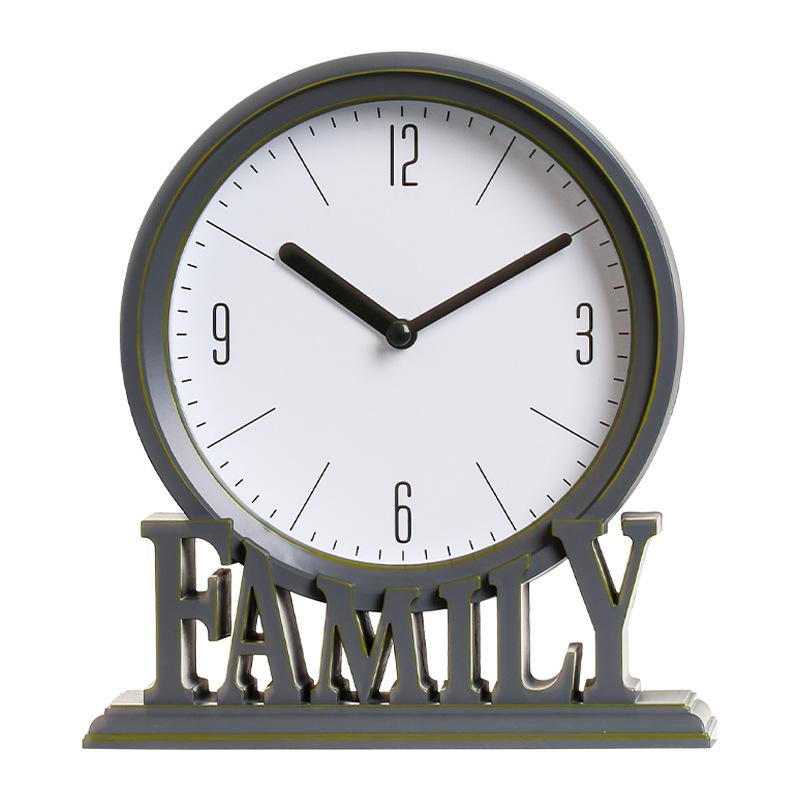 European plastic silent creative table clock retro living room decorative clock table clock table table display clock