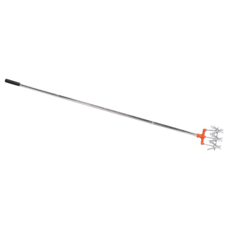 Manual Rotary Cultivator Tool Stainless Steel Teeth Adjustable Handle Garden Hand Tiller For Lawn