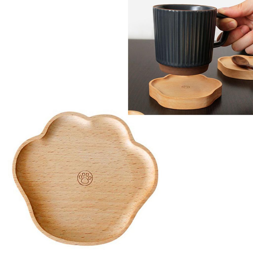 Подставка под стакан с лапой медведя из дерева для напитков, изоляционный коврик из бука, симпатичный мультяшный коврик для чая