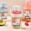 800ml Breakfast On The Go Cups with Fork Double Cup Portable Cereal Nut Yogurt Containers School Lunch Box Food Storage BentoBox