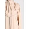 Hijab Seasonal Full Length Flared Sleeve Mink Color Zipper Prayer Dress