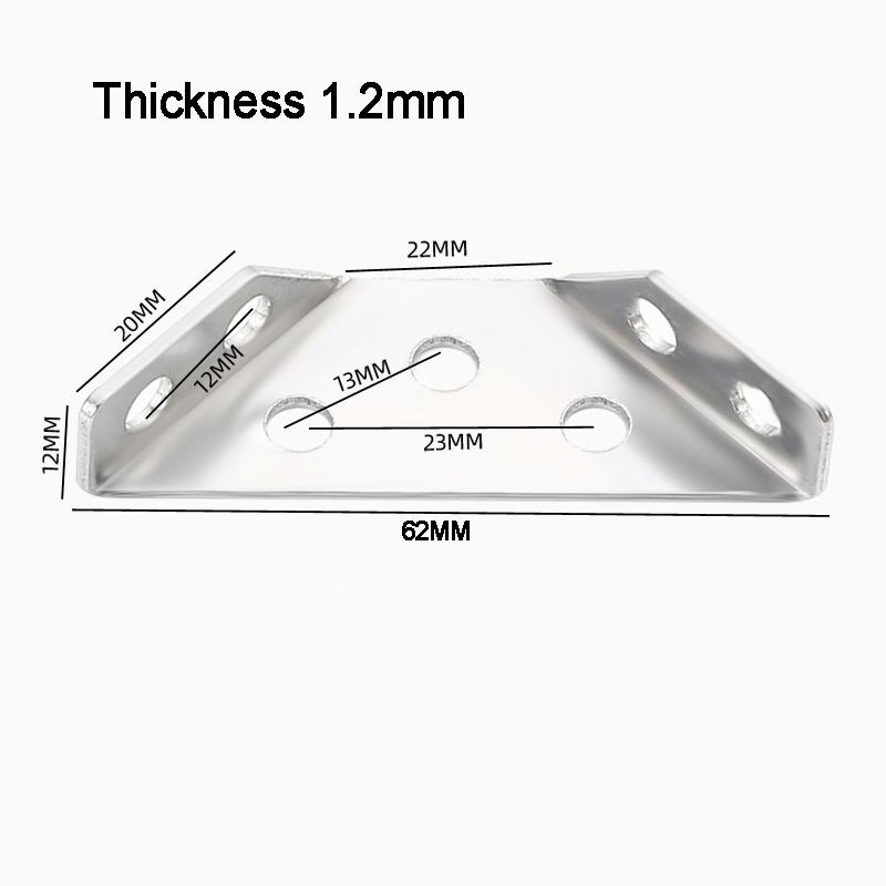 10pcs Stainless Steel Corner Brace Universal Furniture Corner Connector Heavy Duty Angle Shelf Brackets for Wood Furniture