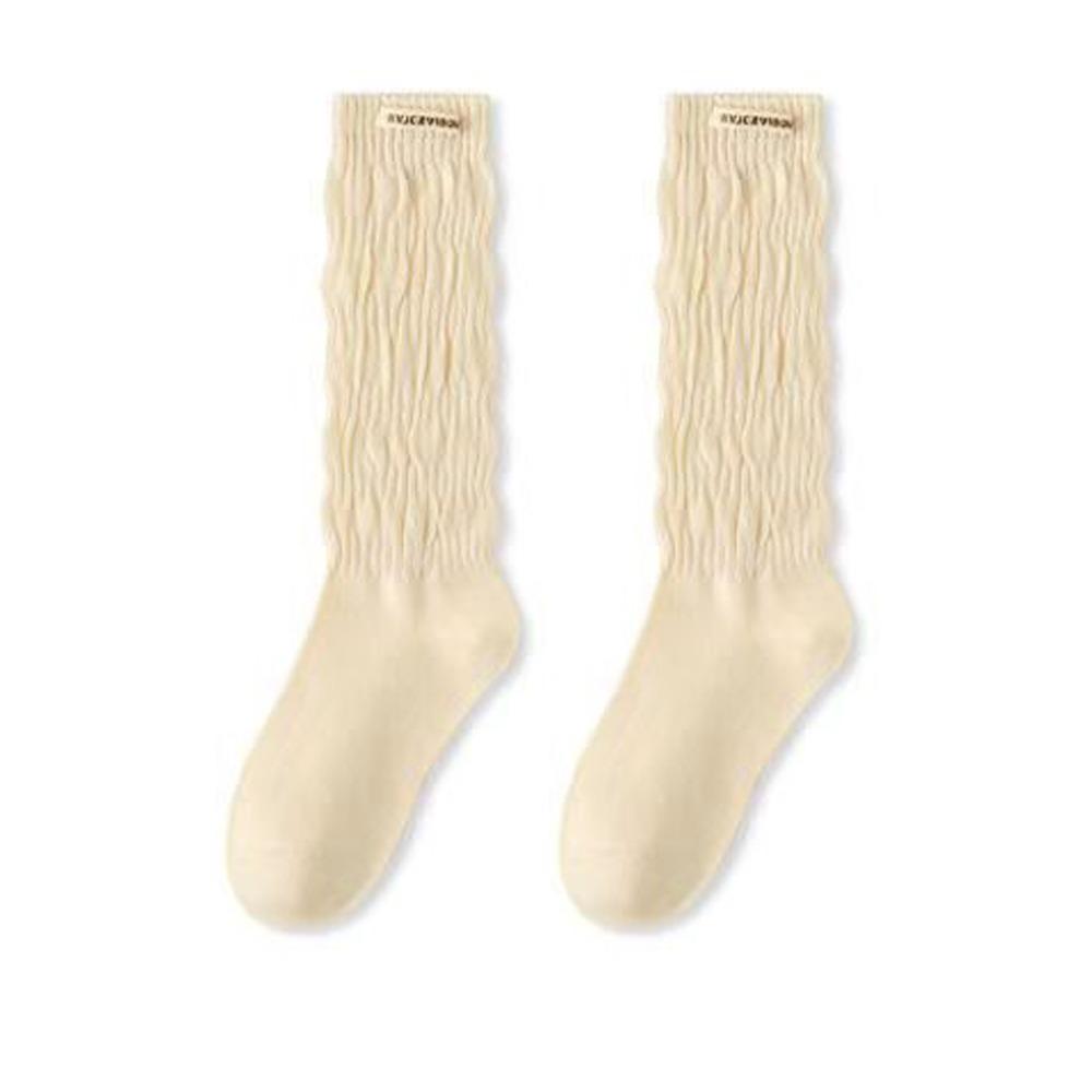 Elastic Tiered Piled Calf Socks Lolita Autumn Winter Long Socks Cute JK Stockings  for Women Girls
