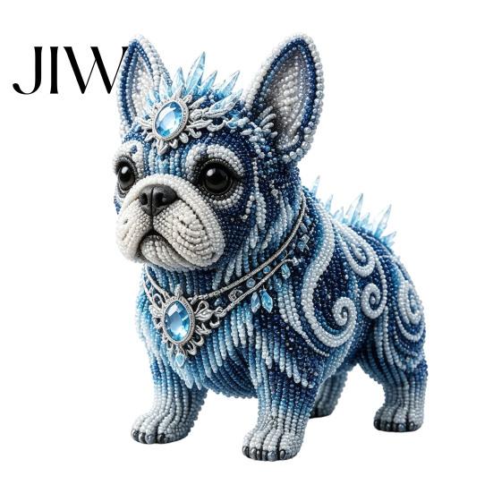 Beading Animal Decoration Mythical French Bulldog DIY Bead Kit, 3D Beaded Art Crafts Kit Handmade Decoration, Gift for Craft Lovers Set