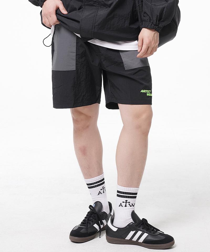ARTISTWEAR [Atw] Pocket Contrast Half Pants_Bk