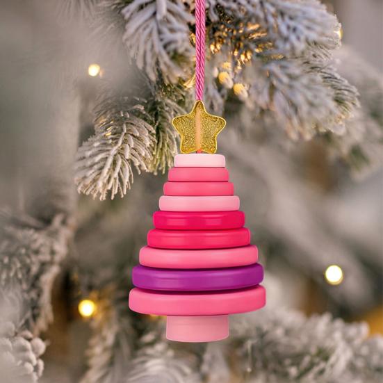 DIY Button Christmas Ornament Kit Stacked Colorful Buttons Christmas Snowman/Santa/Angel/Tree Craft Making Set for Holiday Decor