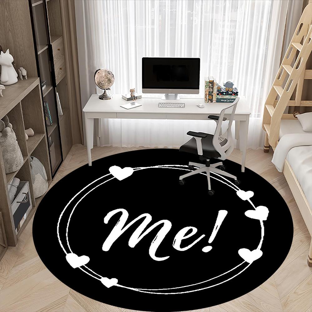 1PC Me Heart Office Round Area Rug,  Mat Suitable ForOffice, Under Office Chairs Bedroom Living Room Home Decor, Room Deco