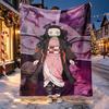 Demon Slayer Pattern Blanket for Home Decoration, Bed, Sofa, Car Travel, Camping, Suitable for All Seasons, Birthday Christmas Gift