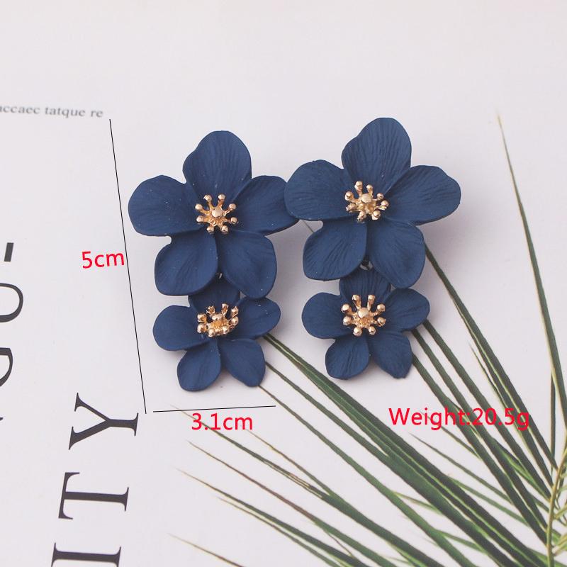 New Blue Color Geometric Earrings for Women Bohemian Flower Butterfly Pendants Female Dangle Earrings 2024 Aretes De Mujer