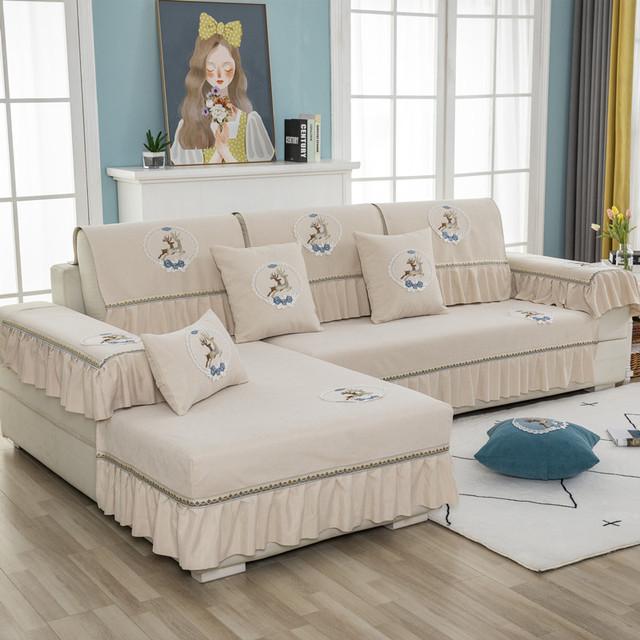 Жаккардовая подушка для дивана, утолщенная нескользящая юбка, чехол для дивана, универсальный чехол на четыре сезона, защитная спинка для дивана для гостиной