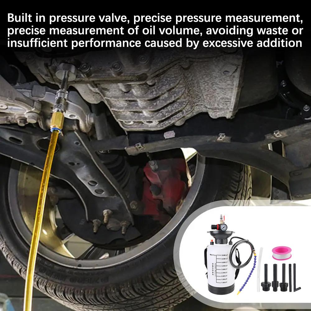 5L Capacity Oiler Hand Tool Machine Handheld Gearbox Oil Filling Machine Car Transmission 1000PSI Output Pressure Oiler Quick Refueling