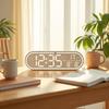 LED Digital Wall Clock Temperature Week Date 2 Alarms Wood Style Brightness Adjustment Timer Snooze Clock 12/24H USB Powered