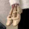 Women Mary Jane Shoes Winter Furry Sexy High Heels Luxury Party White Heels 2024 New Fashion Plush Warm Pumps Woman Cotton Shoes