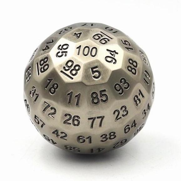 RPG Dice Ball of Infinite Dreams Metal Hundred-Sided Die K100