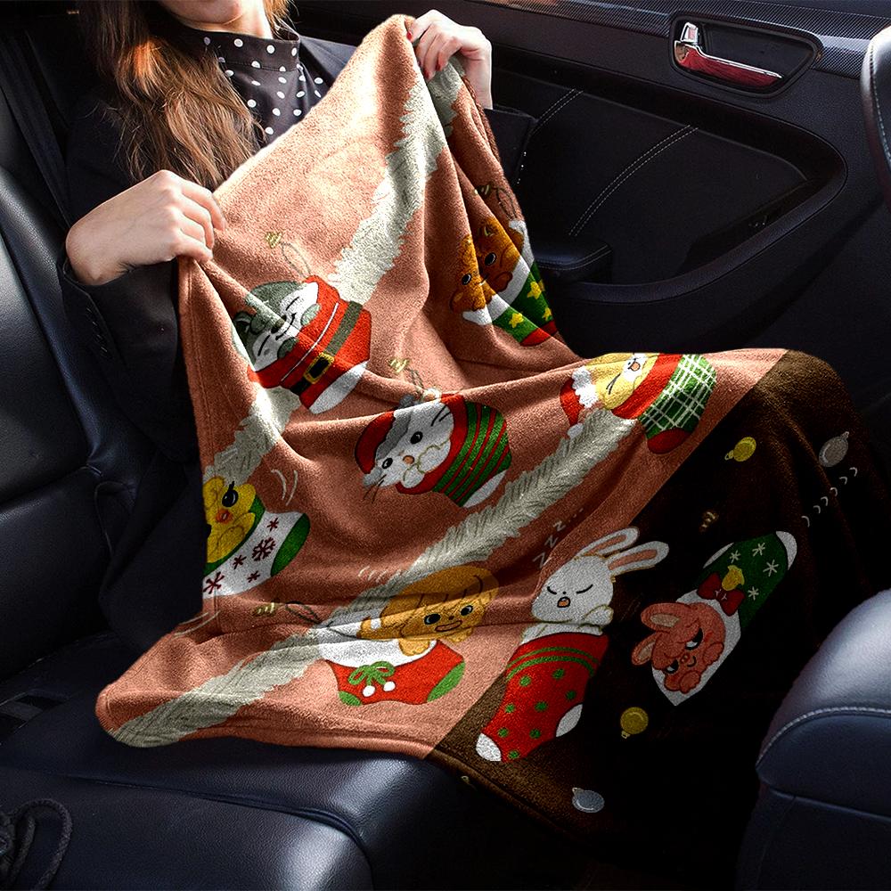Christmas Cats Gifts Blanket Soft Throw Blanket For Home Bedroom Bed Sofa Travel Office Solid Christmas Blanket
