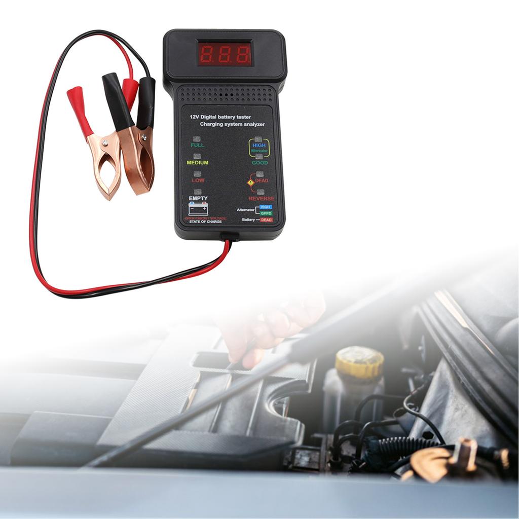 12V Car Battery Tester Measurement Tools Charging System Analyser Automotive Battery Load Analyzer for Car Portable