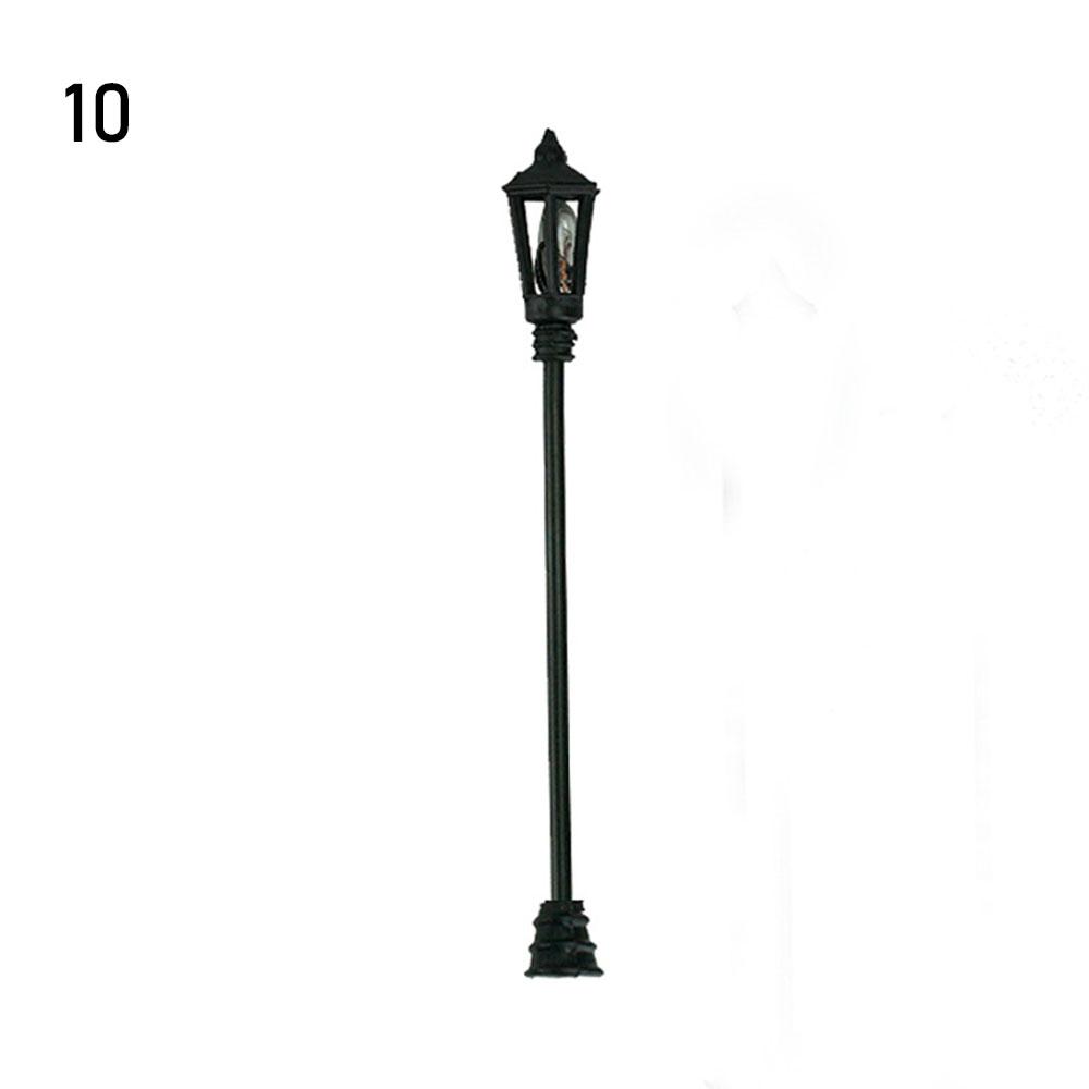 Белые миниатюры Декор Модель Уличные фонари Пейзаж Светодиодная лампа Макет Фонарный столб Освещение детской площадки