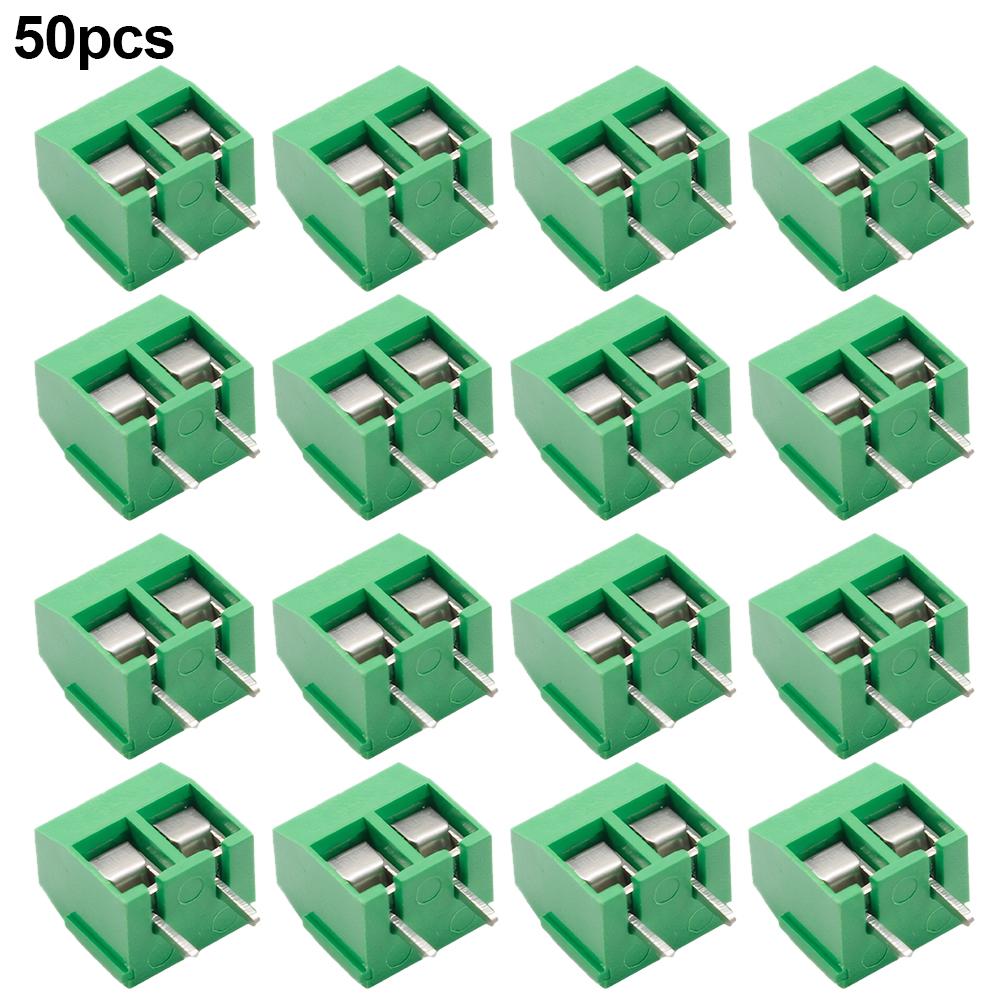 50/100 Pcs KF301 2P/3P PCB Screw Terminal Block Wire Connector 5mm Pitch Terminals Block Connector Assortment Kit Straight Pin
