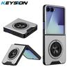 KEYSION Магнитный чехол для телефона Samsung Z Flip 8 7 FE 6 5 Силикон+ПК 360° Кольцо-подставка Ударопрочный чехол для Galaxy Z Flip 5 6 7 8