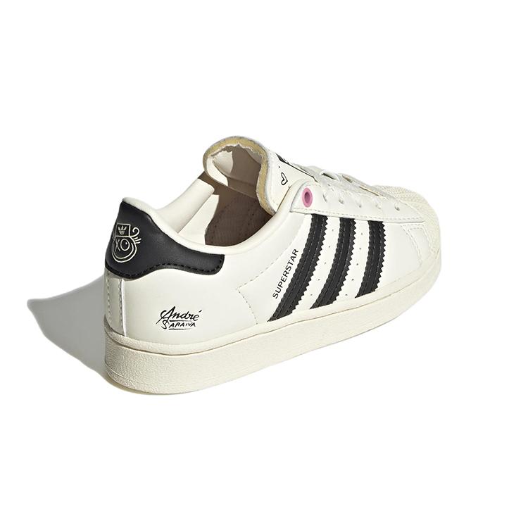 adidas Оригиналы SUPERSTAR C Удобные Износостойкие Низкие Кеды для Скейтборда Бежевые Детские Возраст 3 7 Лет GZ1754