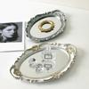 Glass Material Decorative Wall Mirror Oval Shape Cosmetics Storage Tray  Kitchen Decor
