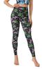 Ashley Yoga Cropped Sports Perfect for Hot and Floral Print Women's Leggings, Moisture-Wicking, Quick-Drying, Stretch, Length, Tights, Yoga, Pilates,