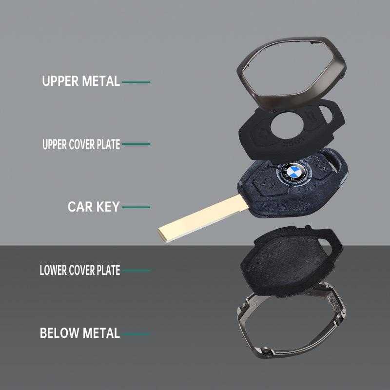 Zinc Alloy Leather Car Key Case Cover For BMW 3 5 7 KL16 Series X5 E53 X3 F83 E46 E39 E38 E60 E63 E61 E64 330i Z3 Z4 E85 E86 M5 325i