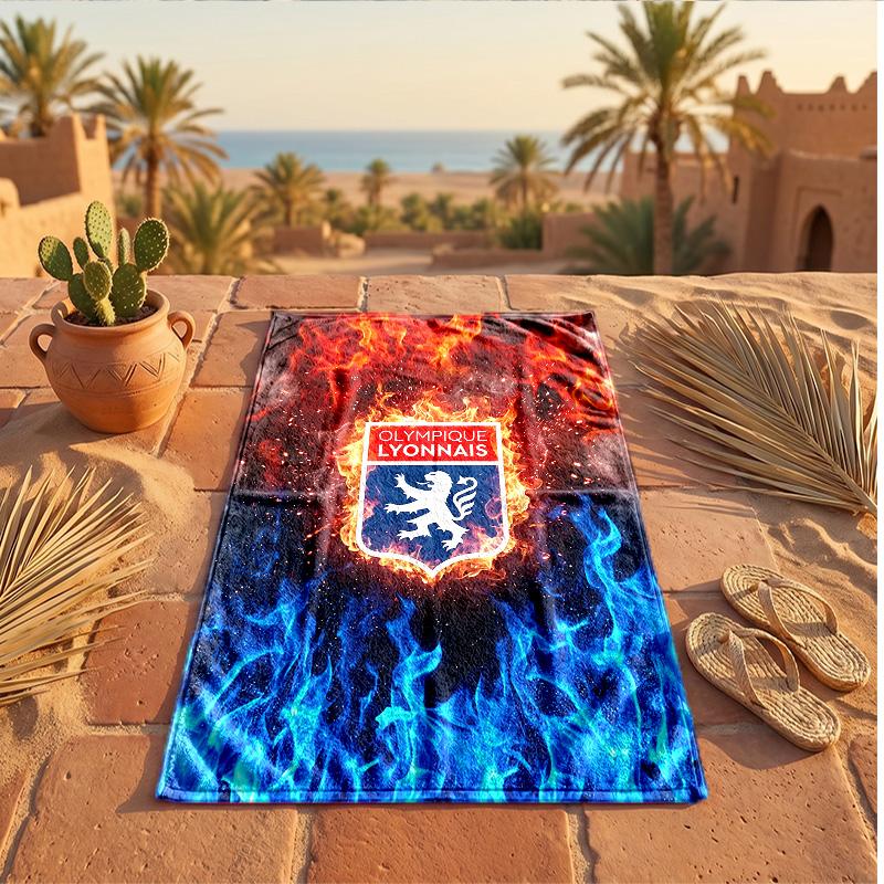 Lyon FC Print Microfiber Beach Towel Quick Dry Absorbent Large Towel For Beach Swimming Travel