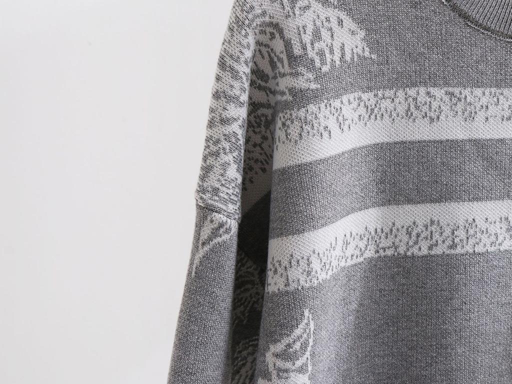 Женский осенне-зимний винтажный парусный джунгли жаккардовый трикотажный комплект из двух частей, широкие брюки, утолщенный теплый свитер, спортивный костюм