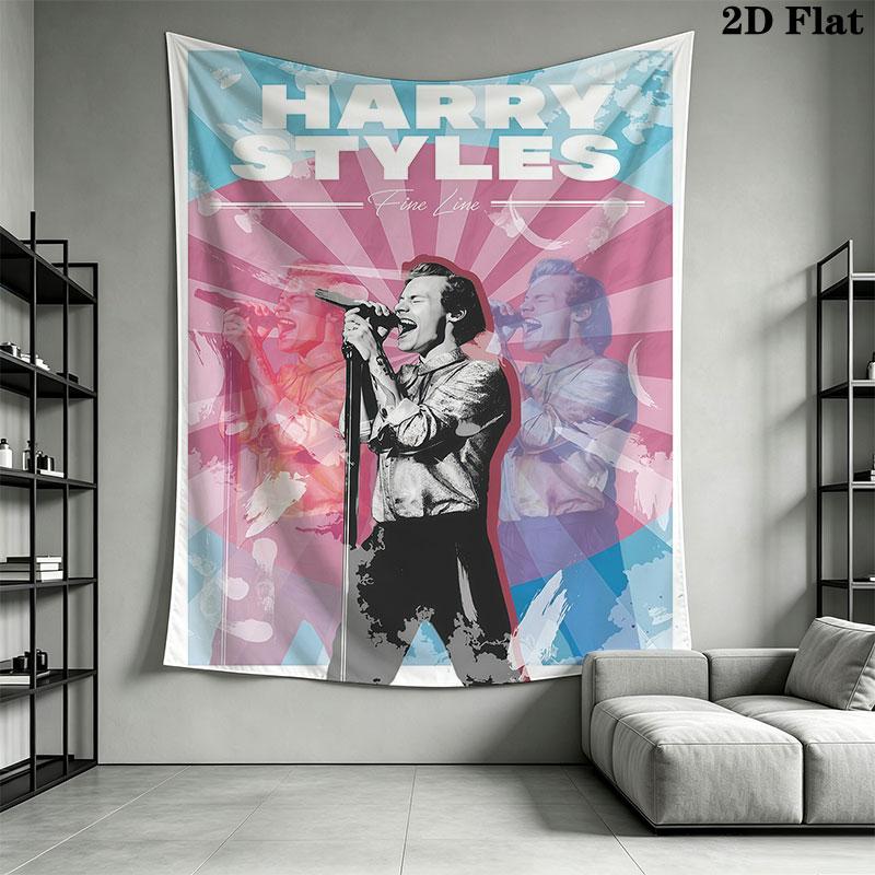 1PC Harry Styles Wall Hanging Printed Fabric Blanket Decorative Tapestries for Bedroom Living Room Home Decor