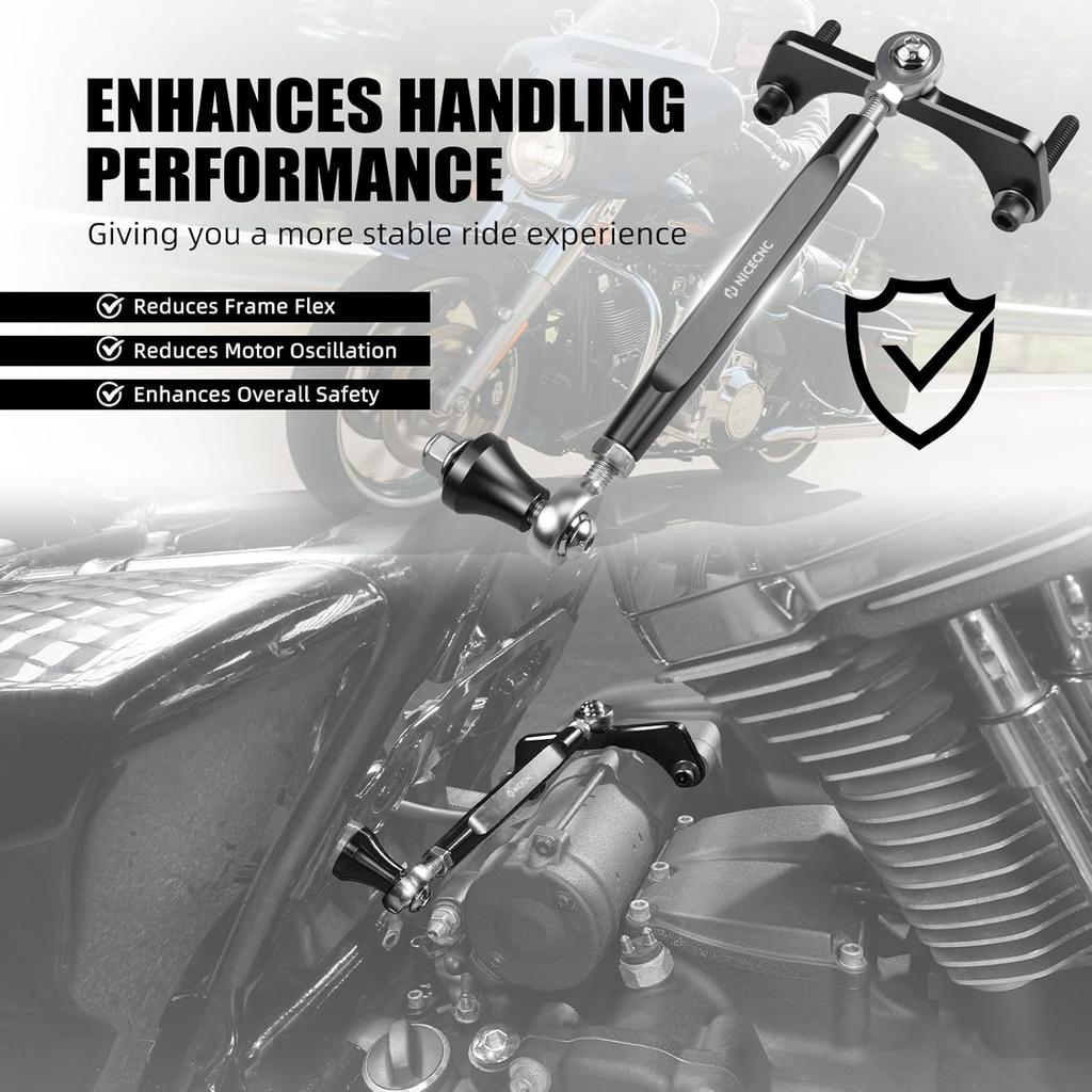 NICECNC Black M8 Touring Rear Stabilizer Compatible with Harley Street Glide FLHX 2017-2025,Compatible with Harley CVO Road Glide FLTRXSTSE ST 2024
