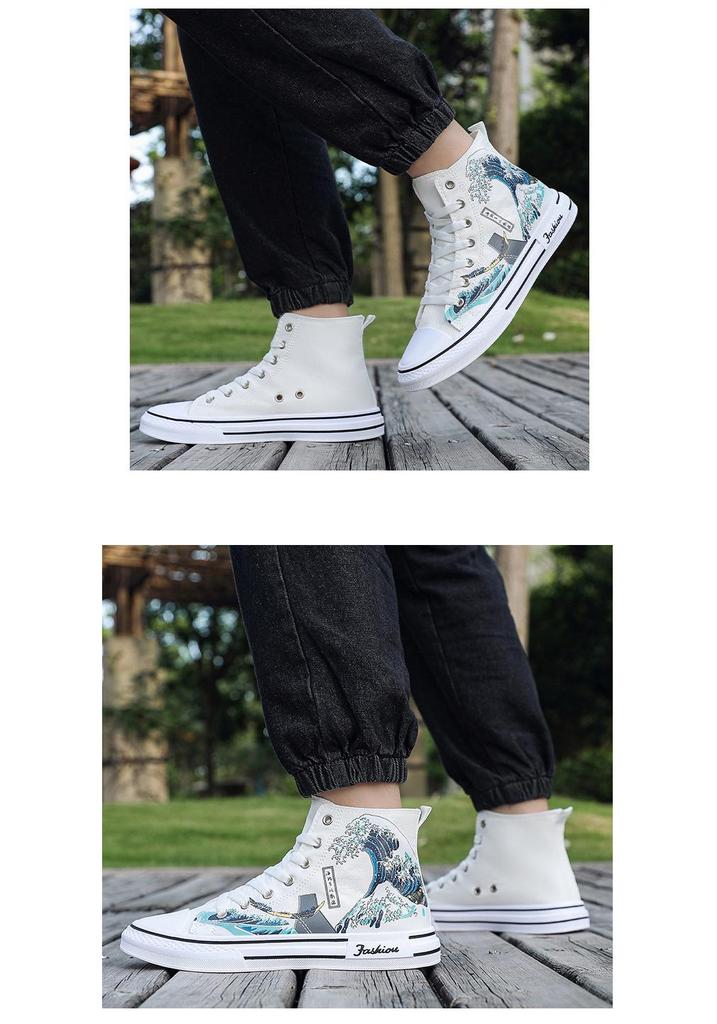 2026 Spring Men's High-Top Canvas Shoes - Trendy, Versatile, Fashionable Casual Footwear