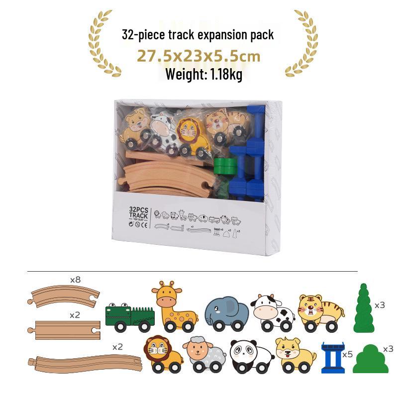 Wooden Electric Train Track Building Blocks - Compatible with Thomas