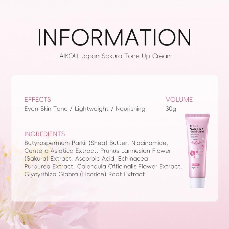 LAIKOU Japan Sakura Tone Up Cream Маскирующий пятна, осветляющий 30г