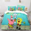 Cartoon Anime SpongeBobed Bedding Set 3D Printed Patricks Squidwards Quilt Duvet Cover Pillowcase Bed Set Full Queen King Size