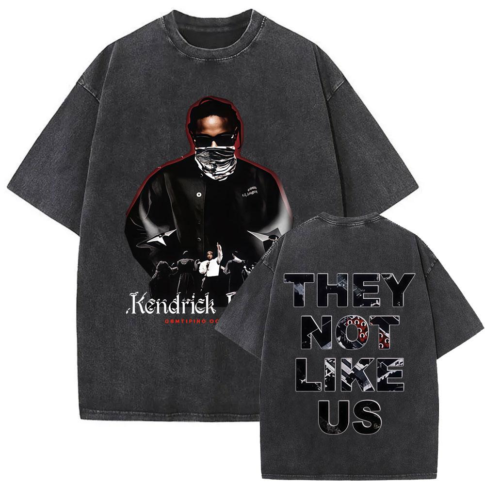 Limited Rapper Kendrick Lamar They Not Like Us Washed Vintage Tshirt Summer Men Women Hip Hop Oversized Street Crewneck T Shirt
