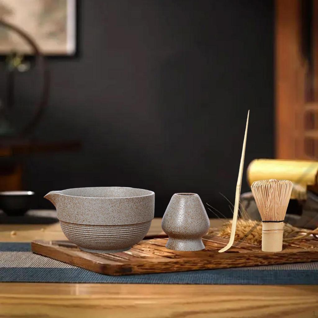 4 шт. Чаша для матча, бамбуковый венчик и держатель, чай для влюбленных, инструменты для церемонии