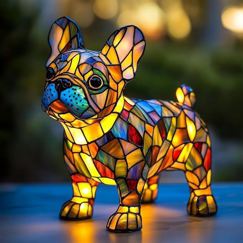 Витражная лампа в виде корги, ночник с изображением собак и кошек, подарки для бассет-хаундов, витражная лампа с изображением кошек, винтажный ночник с изображением животных для домашнего декора