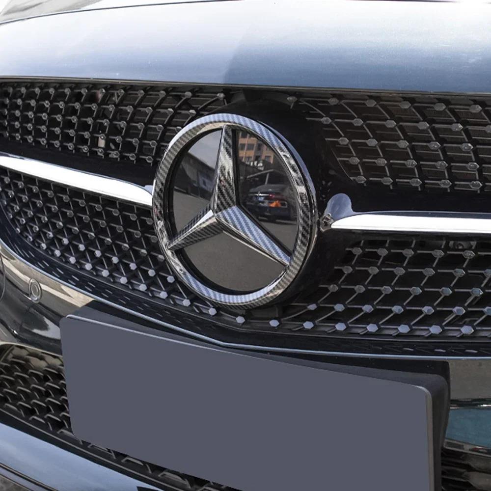 C200 E200 New 2025 For Mercedes Benz ABS Car Front Grille Badge sticker Decal Cover Emblem For Mercedes Benz GLA GLK ML GLC GLE