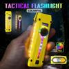 Slim EDC Flashlight Dual Direction Metal Clip Magnetic Body Three Light Modes RGB Laser Pointer 7 Color Changing Function Gift