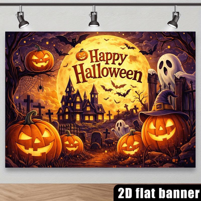 2D plane bat with spider web background cloth. Halloween horror theme.zyc