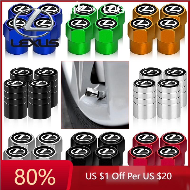WDM2 2026 Hot Interior Stickers 4Pcs Car Tire Valve Caps Emblem Metal Cap Case Car Accessories For Lexus CT200H IS250 RX300 RX350 RX4