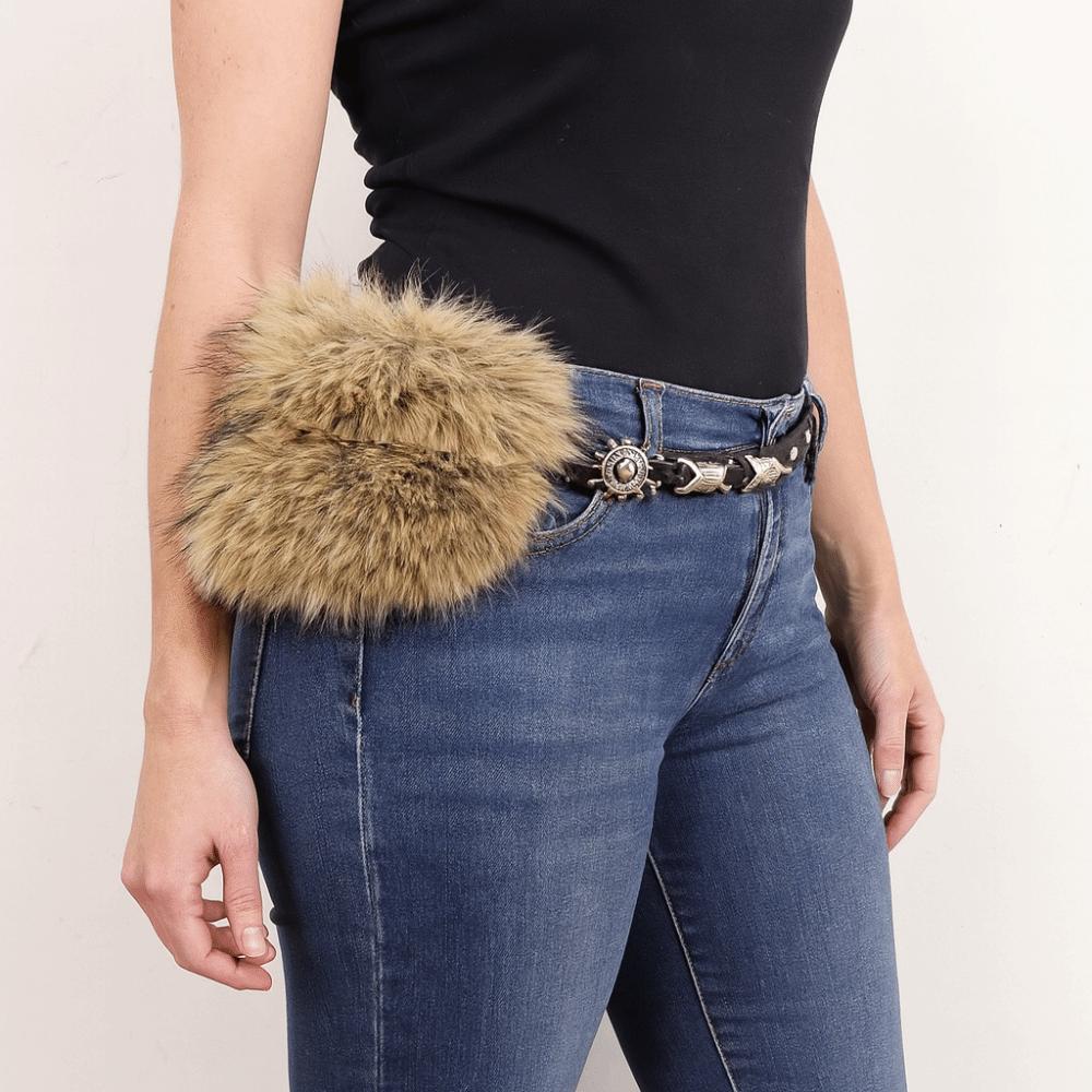 PU Leather Leather Fur Belt Spicy Girl Style Y2K Waistband Simple Plush Belt  Female/Girls
