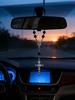 Черный Крест Розария Подвеска на Зеркало Заднего Вида Автомобиля, Изысканное Украшение из Бусин, Декор Салона Автомобиля