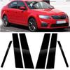 6 шт. Подходят для Skoda Octavia Mk3 5E 5-дверный лифтбек 2014-2019 Глянцевый черный цвет пианино Накладки на стойки Дверные молдинги оконных стекол Накладка-стикер